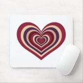 Muismat met retro rood hart (Met muis)