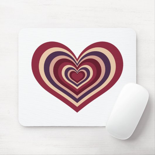 Muismat met retro rood hart (Met muis)