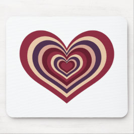 Muismat met retro rood hart