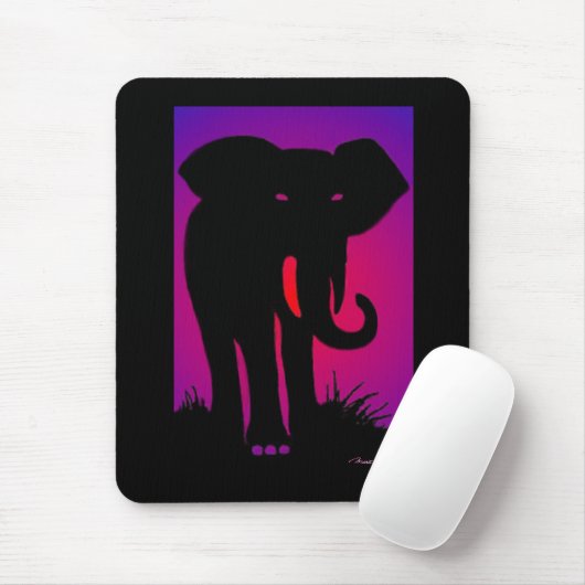 Muismat met roze eogige olifant (Met muis)