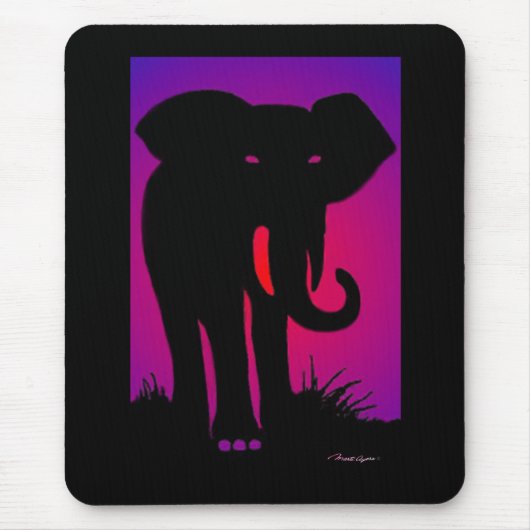 Muismat met roze eogige olifant (Voorkant)