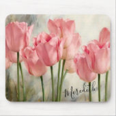 Muismat met roze tulpen (Voorkant)