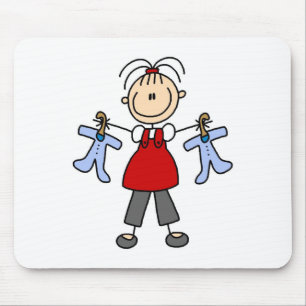Muismat met stickfigure van zwangere vrouw