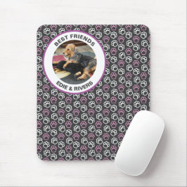 Muismat met voetafdrukken van een leuk hondje