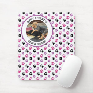 Muismat met voetafdrukken van een leuk hondje