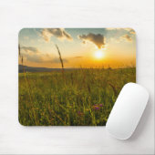 Muismat met zonsondergang in de bergen (Met muis)