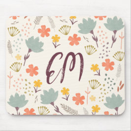 Muismat Monogram en Citaat Boho Flowers