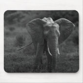 Muismat olifant zwart wit (Voorkant)