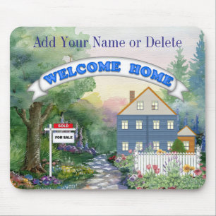 Muismat onroerend goed om Visitekaartje aan te pas