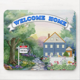 Muismat onroerend goed om Visitekaartje aan te pas