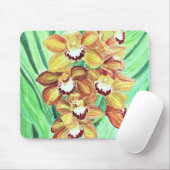 Muismat - Oranje en gele orchideeën (Met muis)