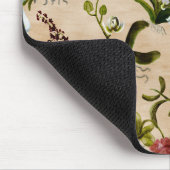 Muismat - Orchideeënpatroon in Beige (Hoek)