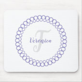 Muismat Paarse decoratieve cirkelmonogram (Voorkant)