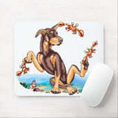 Muismat Red Doberman Pinscher Kinda Crabby (Met muis)