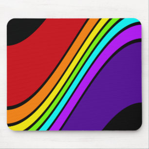 Muismat Regenboog Strepen Gebogen Optisch Plezier