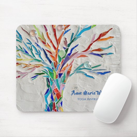 Muismat regenboogboom Yoga Instructor (Met muis)
