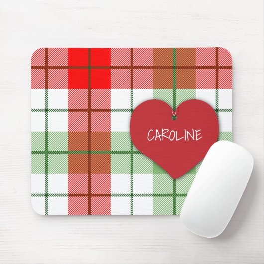 Muismat rode en groene spelden en hart (Met muis)