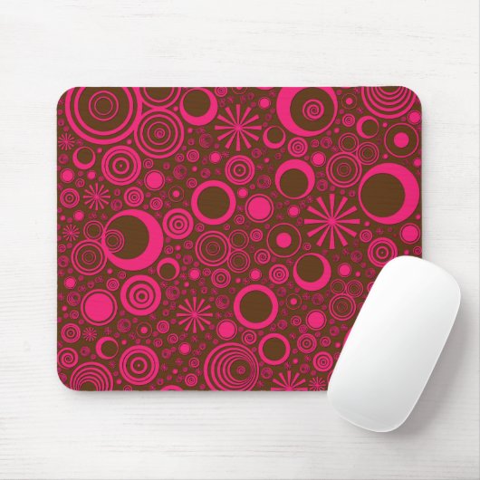 Muismat roze bruine computer (Met muis)