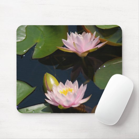 Muismat roze Lotus Waterlilies (Met muis)