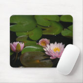 Muismat roze Lotus Waterlilies (Met muis)