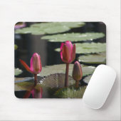 Muismat roze Lotus Waterlilies (Met muis)