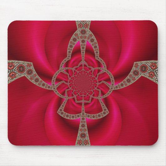 Muismat Roze Rood Abstract Patroon (Voorkant)