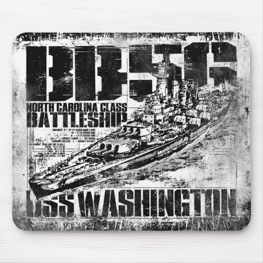 Muismat slagschip Washington (Voorkant)