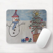 Muismat Sneeuwman en kerstboom (Met muis)