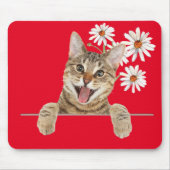 Muismat Tabby Cat en Daisies (Voorkant)