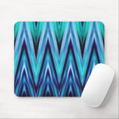 Muismat Tealblauw Abstract Zigzag Ontwerp Sjabloon (Met muis)