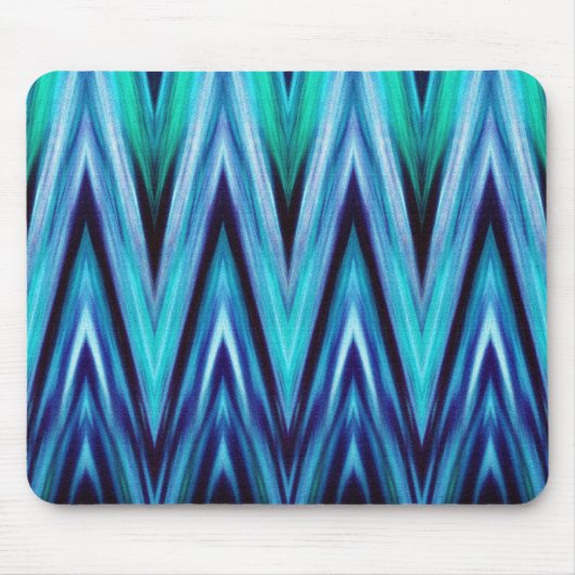 Muismat Tealblauw Abstract Zigzag Ontwerp Sjabloon (Voorkant)
