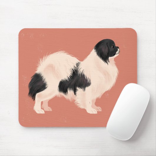 Muismat Tibetaans-Spanjaard (zwart-wit) (Met muis)