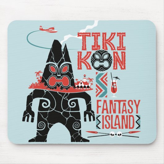 Muismat Tiki Kon Fantasy Island (romance kleuren) (Voorkant)