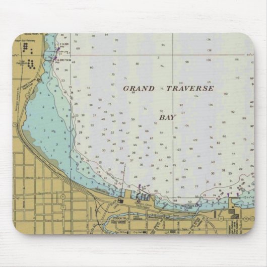 Muismat "Traverse City Harbour Chart" (Voorkant)