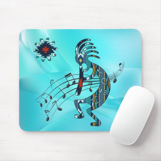 Muismat Turquoise Kokopelli (Met muis)