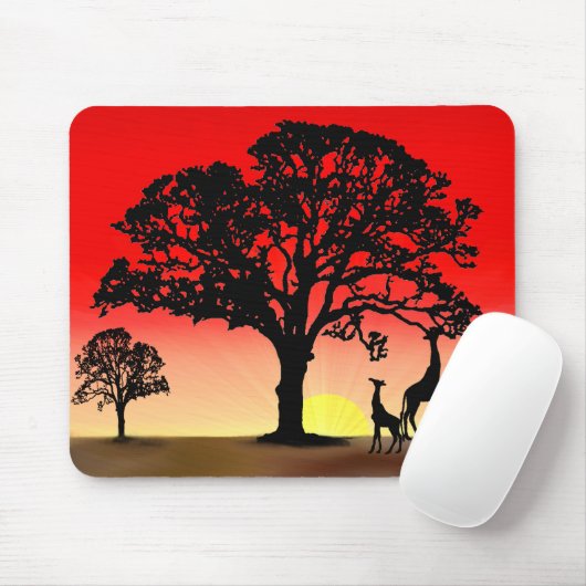 Muismat van Afrikaanse zonsondergang (Met muis)