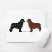 Muismat van Black en Brown Newfoundland Dog (Met muis)