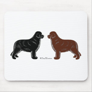 Muismat van Black en Brown Newfoundland Dog