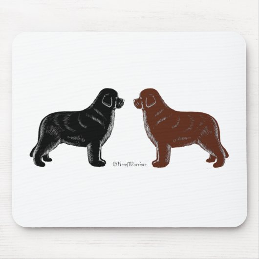 Muismat van Black en Brown Newfoundland Dog (Voorkant)