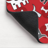 Muismat van cartoon-gepotte honden, Puppies en Bot (Hoek)