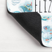 Muismat van Cute Nautical Whales Waterverf Pattern (Hoek)