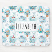 Muismat van Cute Nautical Whales Waterverf Pattern (Voorkant)