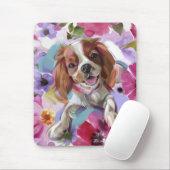 Muismat van de Cavalier Floral Dog-kunst van Blenh (Met muis)