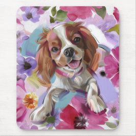Muismat van de Cavalier Floral Dog-kunst van Blenh