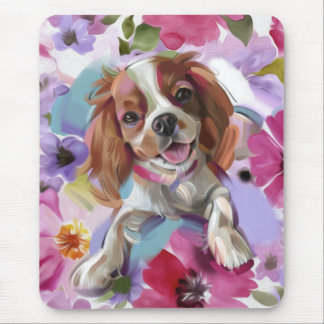 Muismat van de Cavalier Floral Dog-kunst van Blenh