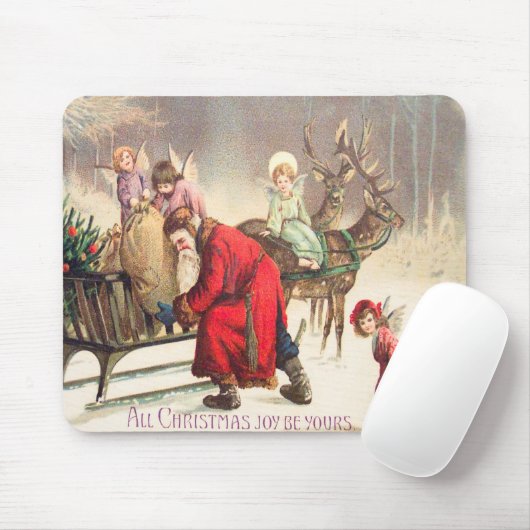 Muismat van de  Kerstman en de Engel Kerstmis (Met muis)