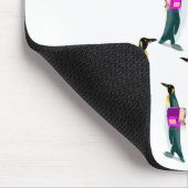 Muismat van de pinguïn-schoolchauffeur! Muismat (Hoek)