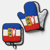 Muismat van de vlag Sleeswijk-Holstein Ovenwant & Pannenlap Set (Voorkant / Achterkant)