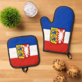 Muismat van de vlag Sleeswijk-Holstein Ovenwant & Pannenlap Set (Top down)