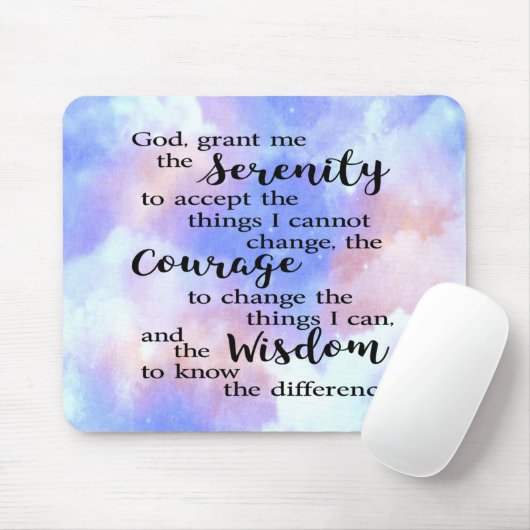 Muismat van de Waterverf van Serenity Prayer (Met muis)
